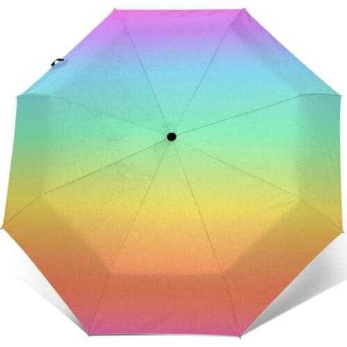 Rainbow Background Windproof Automatic Folding Inverted Umbrella Portable Paraguas for Man Woman