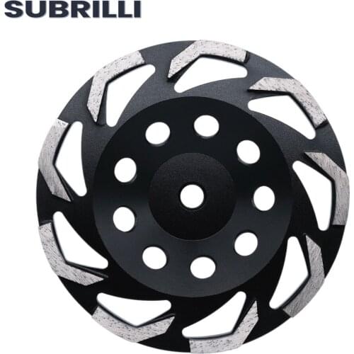 SUBRILLI 1Pc 7 Inch 180mm Diamond Cup Grinding Wheel High Quality Concrete Floor Sanding Disc With 5/8-11 M14 For Angle Grinder