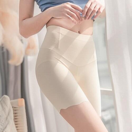 Wasteheart New Gray Skin Black Women Cotton Seamless High Waist Safety Short Pants Sexy Underpants Breathable Quick Dry