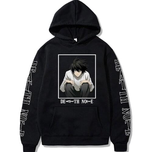Japanese Anime Hot Death Note Hoodies Men Funny Sweatshirt Harajuku Novelty Graphic Streetwear Unisex