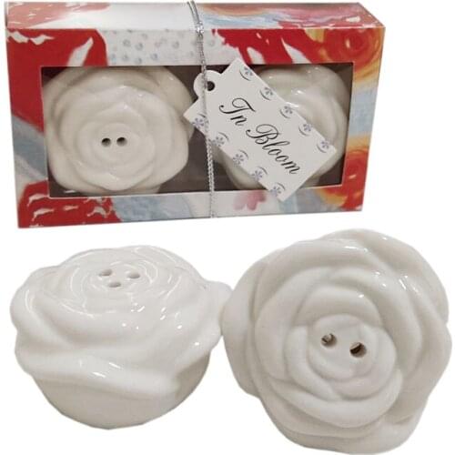 Ywbeyond 30sets=60pcs best wedding gifts of ceramic rose salt pepper shaker bridal showers party souvenirs guests