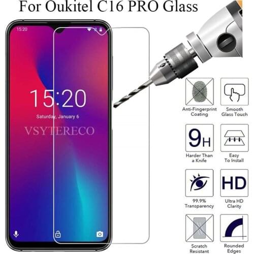 Tempered Glass For Oukitel C16 PRO 5.71" Protective Phone Film HD 9H Screen Protector For Oukitel C 16 PRO C16PRO