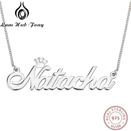 Custom Name Necklace Personalized Nameplate Jewelry 925 Sterling Silver Choker Necklace Gold Charm Fine Jewelry (Lam Hub Fong)