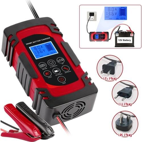 Smart Fast Car Battery Charger 4A 6A 8A 12V 24V Accumulator Motorcycles Trucks Lead-acid Storage Battery Charge Auto Accessories