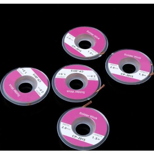 10PCS 5ft Width 2.0mm Solder Wick Remover Desoldering Braid Solder Remover Sucker Flux Wick Cable Wire