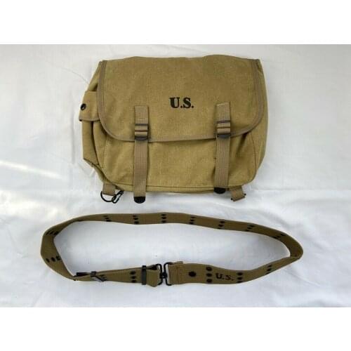 WWII WW2 Us Army M1936 M36 Musette Field Haversack & Army Webbing Equipment Belt SOLDIER MILITARY WAR REENACTMENTS EQUIPMENT