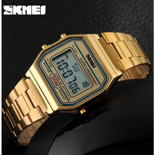 2019 SKMEI Top Brand Luxury Mens Watches LED Digital Watch Sports Watches Relojes Stainless Steel Military Waterproof Wristwatch
