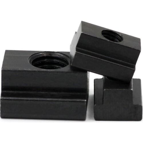 2021 Sale New Stainless Steel Rod 2pcs M8 Black Oxide Finish Grade 8.8 Carbon Steel T-slot Nut Tapped Through Slot T-nuts