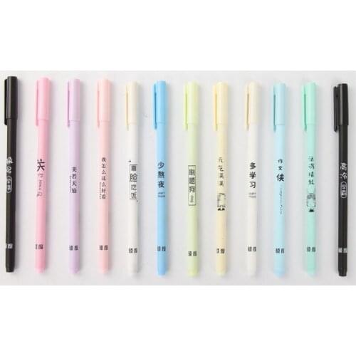 30 Pcs Colorful Series Xueba Gel Pen Creative Funny Text Personality Stationery Office Pen Wholesale