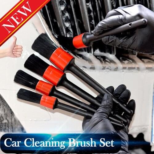5pcs Car Detailing Brush Auto Cleaning Car Cleaning Detailing Set Dashboard Air Outlet Clean Brush Tools Car Wash Accessories