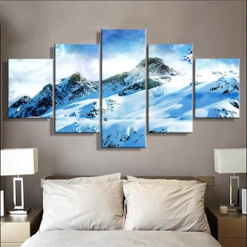 5 Pieces Artwork Poster Snowboard Passion Home Decor For Living Room Wall Art Canvas Printed Modern Modular Painting Pictures