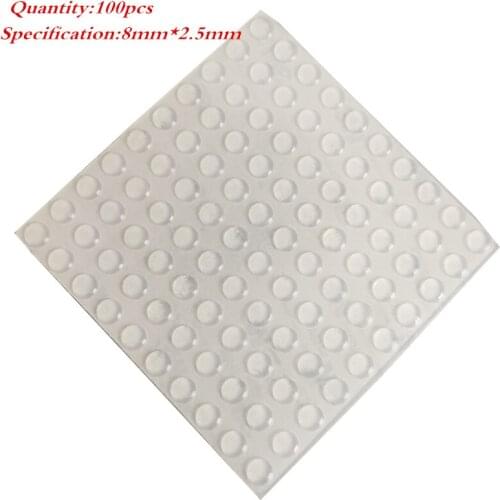 8*2.5mm Furniture Bumpers Adhesive Bumper Pads Surface Protection for Wall and Wooden Floor Come with 100pcs (Hemispherical)