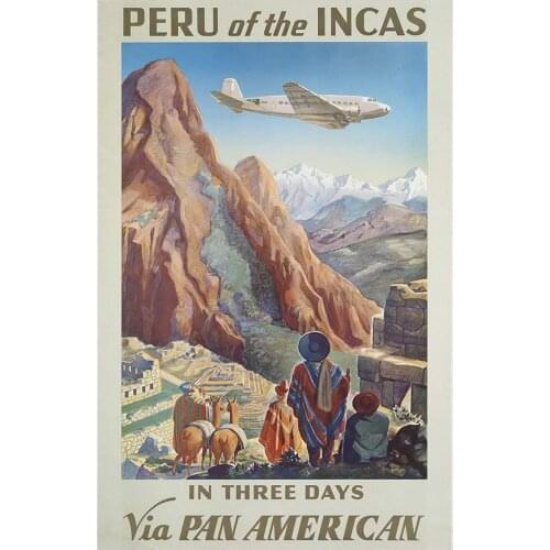 8x12 Peru of The INCAS Travel Tin Sign Vintage Funny Creature Iron Painting Metal Plate Personality Novelty
