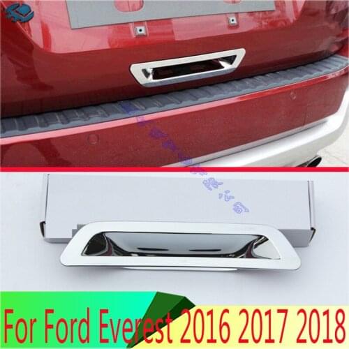 ABS Chrome Rear Trunk Tailgate Door Handle Bowl Catch Cover Trim Molding Garnish For Ford Everest 2016 2017 2018