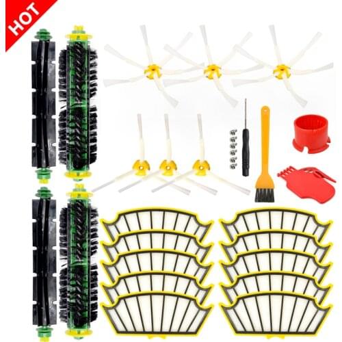For iRobot Roomba 500 527 528 530 532 535 540 562 570 572 580 581 590 Side Brush + Filter Kit Vacuum Cleaner Parts Replacement