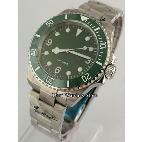 New 40mm Bliger/Sterile Automatic Watch Men NH35A Automatic Movement Green Dial Sapphire Glass Male Wristwatch