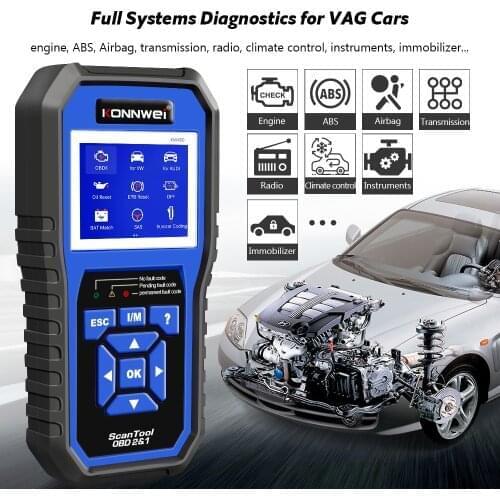 KONNWEI KW450 OBD2 Diagnostic Tool for VAG Car all system ABS Airbag Oil ABS EPB DPF SRS TPMS Reset Full Systems Scanner VAG COM