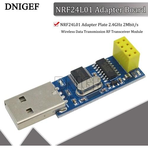 DNIGEF 1PCS NRF24L01 Adapter Plate 2.4GHz 2Mbit/s Wireless Data Transmission RF Transceiver Module 1.9-3.6V for Arduino Diy