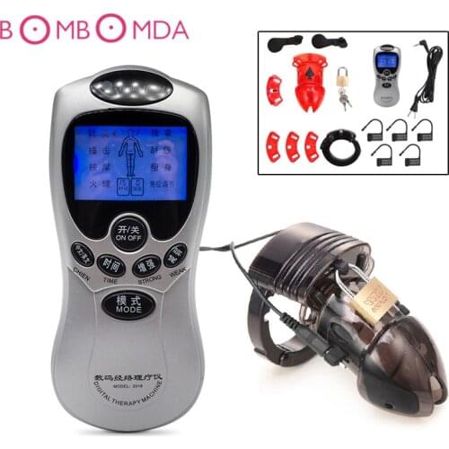 Electric Shock Penis Cage Chastity Sex Toys for Adults Men Bdsm Bondage Restraints Cock Cage Adult Game Male Penis Lock Device