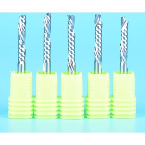 10pcs 5x22MM Up &Down Cut One Single Spiral Flute Carbide CNC Mill Milling Tools, Milling Cutter,Woodworking Cutting Router Bit