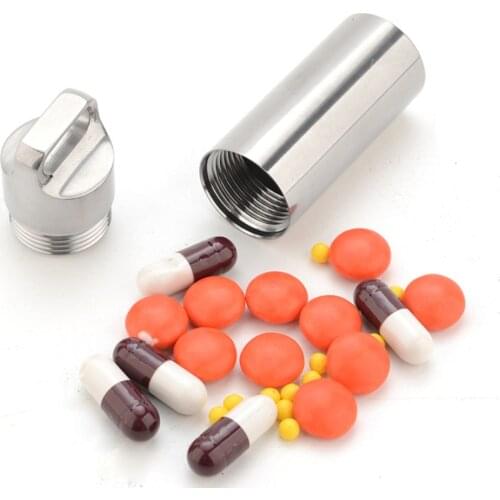1Pcs Outdoor Pure Titanium Pill Box Small Sealed Storage Pendants EDC Eco-friendly Camping Travel Easy Take Medicine Case