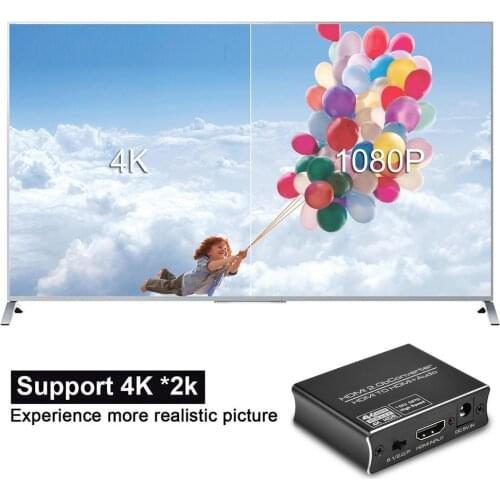 HDMI 2.0 Audio Extractor Splitter HDMI-compatible To HDMI-compatible Audio EDID Converter 4K For DVD/HD Players, For PS5