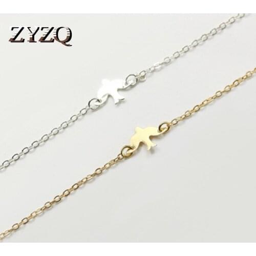 ZYZQ Creative Simple Personality Chain Bracelets Wholesale Lots&Bulk Peace Symbole Pegion Shaped Wrist Accessories Bracelets