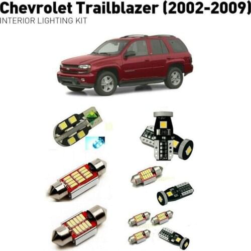 Led interior lights For Chevrolet trailblazer 2002-2009 10pc Led Lights For Cars lighting kit automotive bulbs Canbus