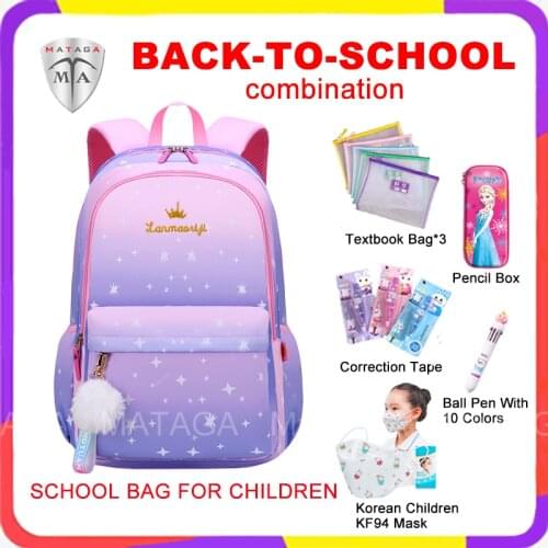 MTA Trend Gradient Color Large-Capacity Lightweight Comfortable Schoolbag for Primary and High School Students
