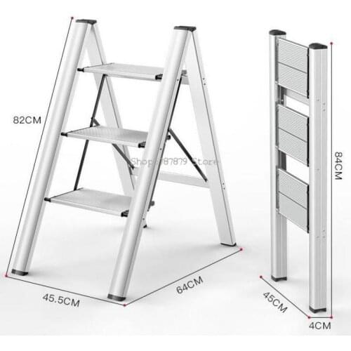 Multi-functional Folding Ladder Household Miter Ladder Indoor Thickened Aluminum Alloy Shelf Three Or Four Step Ladder St