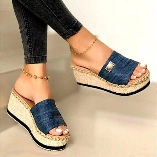 Fashion Platform Wedges Slippers Women Sandals New Female Shoes Fashion Heeled Shoes Casual Summer Slides Slippers Women