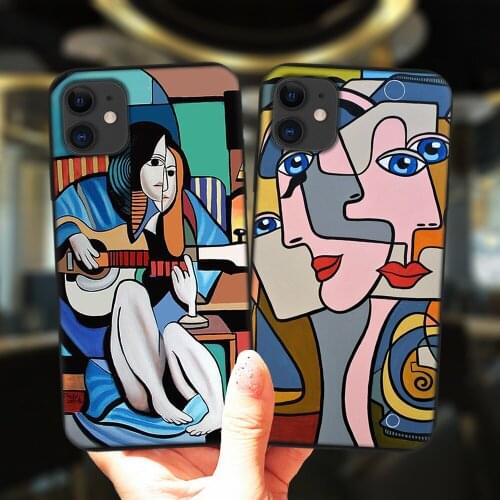 Fashion Abstract Art Pattern Phone Case For iPhone 11 12 Pro XS Max 6 6S 8 7 Plus X XR 5S SE 2020 12Mini Silicone Black Cover