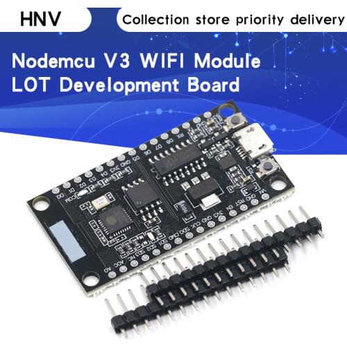 NodeMCU V3 Lua WIFI module integration of ESP8266 + extra memory 32M Flash, USB-serial CH340G