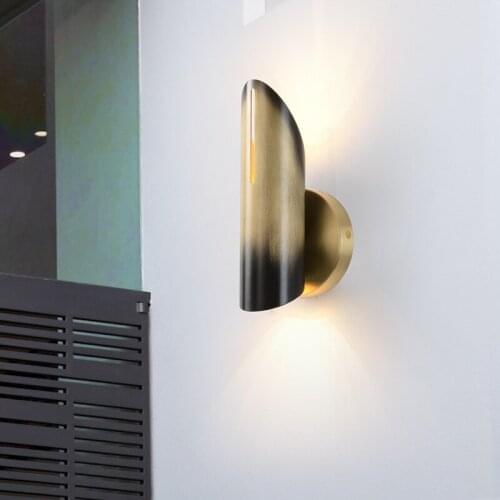 Nordic postmodern contracted Copper wall light bathroom mirror lamp bedroom corridor light FREE SHIPPING