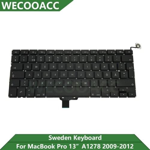 New Replacement A1278 Keyboard For Macbook Pro 13" Sweden Keyboard 2009 2010 2011 2012 Years