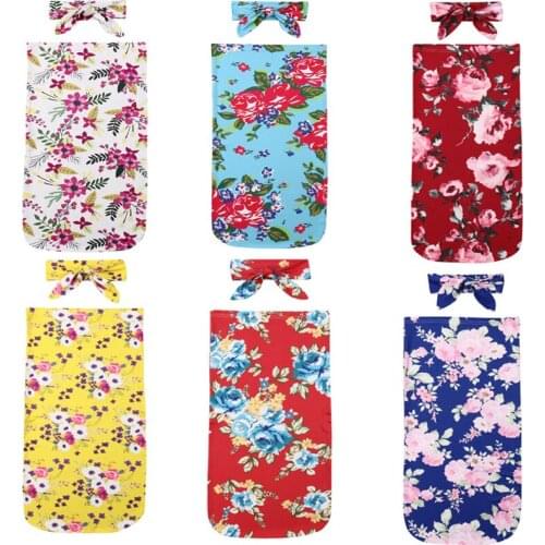 New 2Pcs Baby Girl Floral Swaddle Blankets Newborn Bebe Kid Infant Stroller Wrap Sleeping Bag Blanket Fashion Receiving Blankets