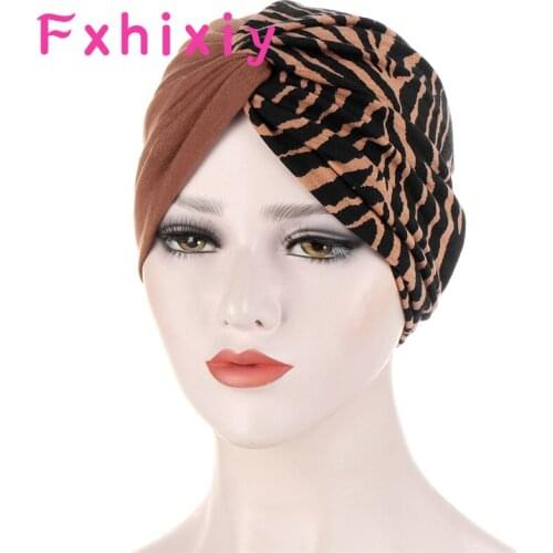New Women Double Color Turban Soft Twist Knot Headband Patchwork Hair Wrap Chemo Cap Hair Accessories Bandana Turbante