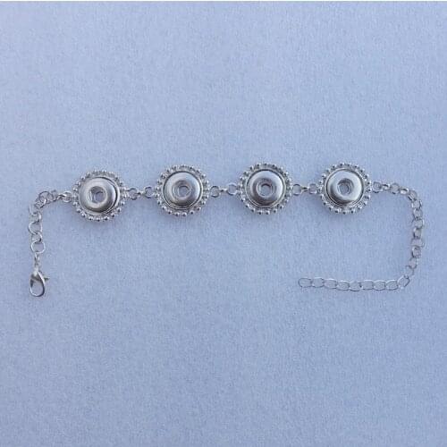 Wholesale Custom 12mm Snap Button Bracelet Silver Metal Diy Button Snap Bracelet Jewelry For Women Fast Shipping