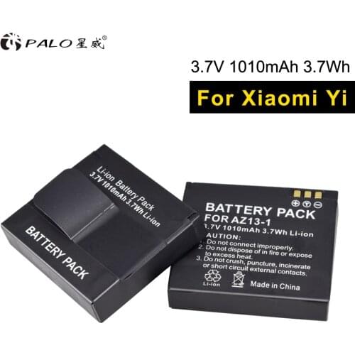 PALO 2pcs AZ13-1Digital Camera Batteries Lithium Battery 1010mAh Li-ion Batteria For Xiaomi Xiaoyi Action Camera Accessories