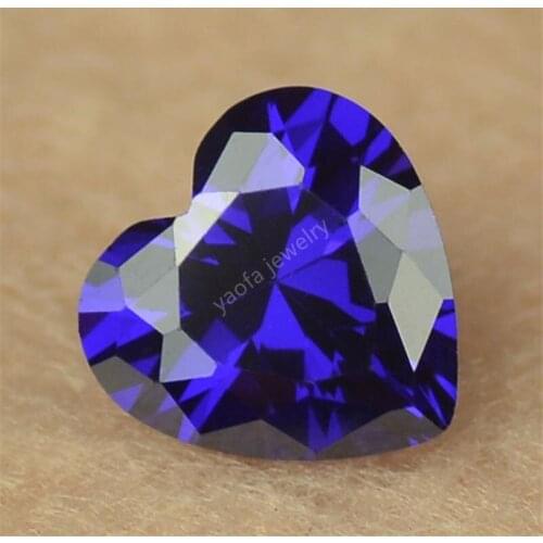 Sale 2*2~15*15mm 5A Dark Violet Blue Synthetic Gems Cubic Zirconia Stone Heart Shape Cut Loose CZ Crystal Stone For Jewelry