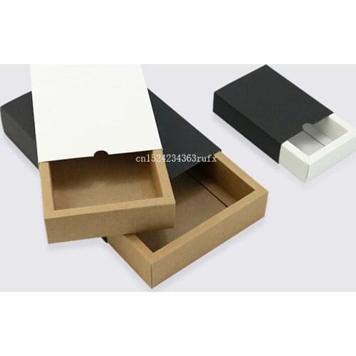 100 pcs Kraft Paper Gift Box Drawer Shape Handmade Soap Packaging Paper Boxes Different Sizes Gift Packaging Box