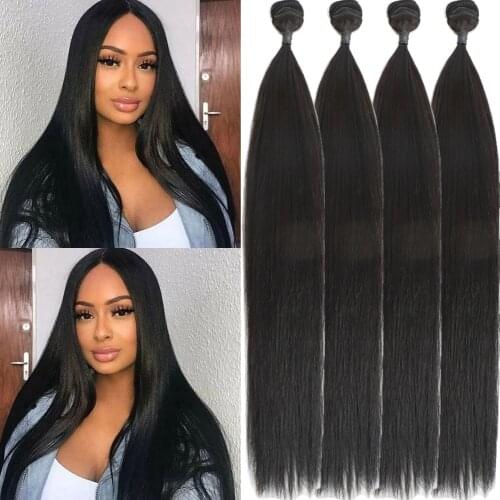 Straight Hair Bundles Synthetic Hair For Black Women Synthetic Hair Weaves Long Hair Extension Synthetic Bundles All In One Pack