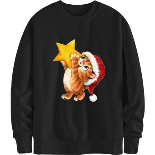 Christmas Cats Long Sleeve Mens Sweatshirts Hoodies 2020 Printing Clothing Autumn Winter Pullovers Outdoor Moleton Masculino