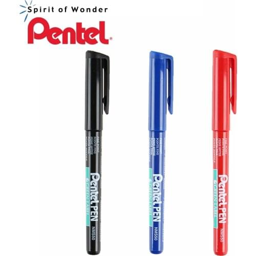 6Pcs Pentel NMF50 Pen GREEN-LABEL Marker Pen Gel Pen Sketch Pen Oil Needle Pen 0.6m Black/Blue/Red Color