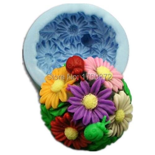 Free shipping Sell DIY chrysanthemum ball Modelling soap mold silicone cake mold fondant chocolate mold handmade soap mold