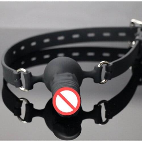 Silicone Dildo bandage mouth gag oral sex mouth plug dildo gag adult sex restraint ball Drop shipping