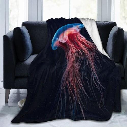 Luminous jellyfish 3D printed blanket flannel throw sheet blanket bed adult home textile Blanket Sofa gift