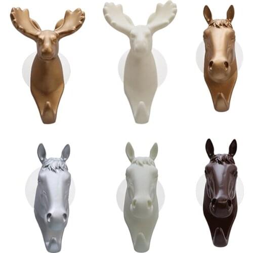 Vintage Decorative Wall Hook For Hanging Clothes Cute Unicorn Horse Shape Plastic Resin Wall Jewelry Keys Holders Hangers Tools