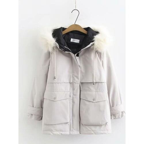 Plus Size XL- 4XL Winter Jacket Women Hooded Fur Collar Parka Womens Cotton Coat Women Warm Overcoat