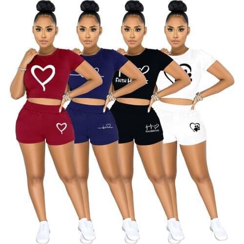 New Summer Women Short Casual Two Piece Clothing Tracksuit Pockets Loose Shorts Set Female O-Neck Casual Sets